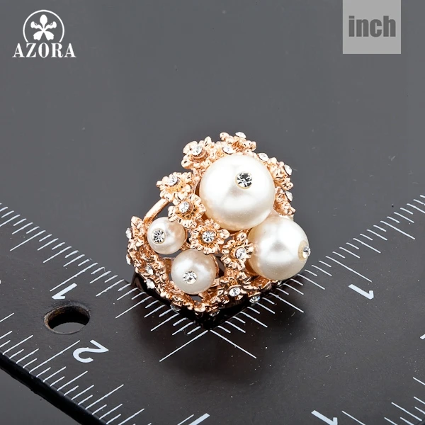 Кольцо с австрийским кристаллом AZORA розовое золото 6 шт. TR0027|charm ring|ring ringrose gold |