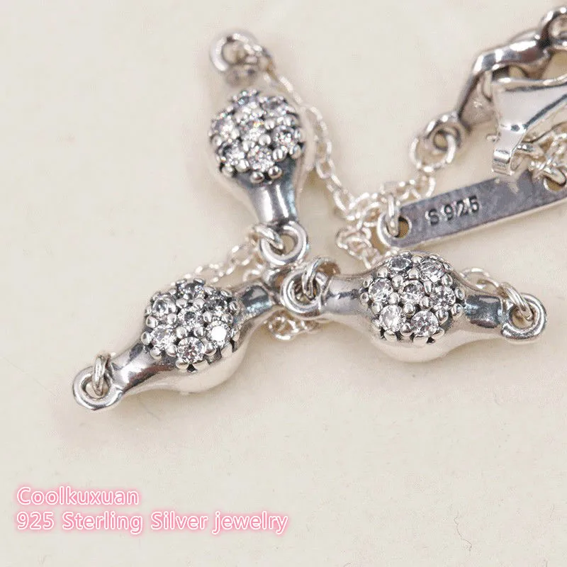 Стерлингового серебра 925 Современный браслет LovePods, прозрачные CZ браслеты для женщин Оригинальные ювелирные аксессуары