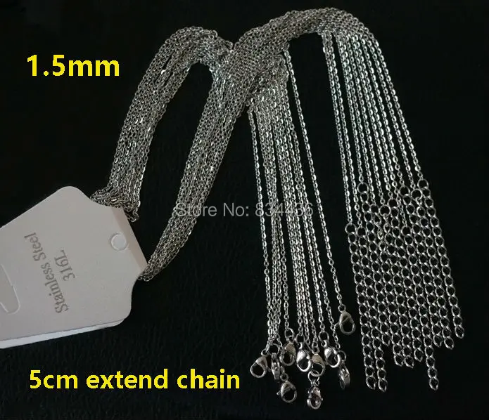 

20pcs 50pcs 1.2 1.5 2mm 316L Golden stainless steel Pendant Necklace Link Chains Wholesale for Women Men's Jewelry DIY Bulk Lot