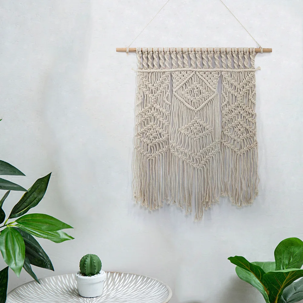 Handmade Macrame Wall Art Handmade Cotton Wall Hanging Tapestry with