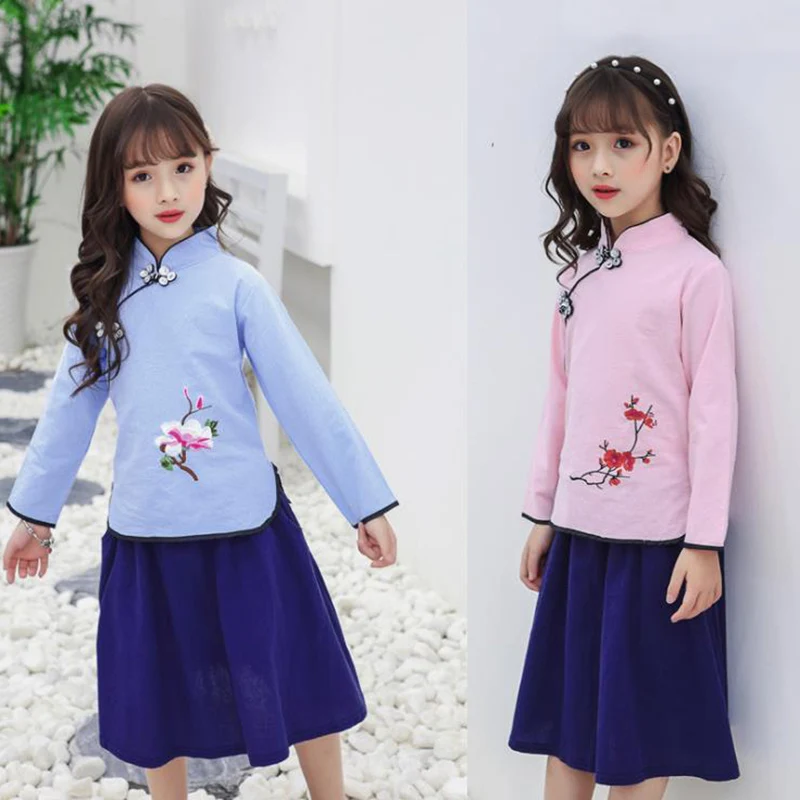 Новинка 2019 года, китайское платье Ципао для маленьких девочек, платье Ципао с цветочным рисунком и павлином, одежда в подарок, детская