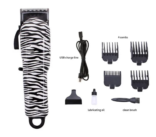 Парикмахерское оборудование беспроводной USB Череп электрическая машинка для стрижки костюм doodle парикмахерский триммер Регулируемый тонкий делает 4 расчески - Цвет: Style 3