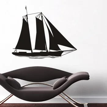 

Make Sailing Pattern Wall Stickers The Ship Set Sail At Sea Motif Wall Decal for Home Decoration DC0510