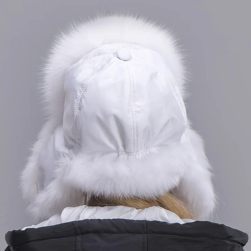 fox fur hat woman white 2