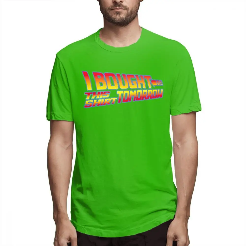 Зеленый Custom Boy Time Machine Back To The Future Camiseta уникальный дизайн хлопок для мужчин с короткими рукавами - Цвет: Зеленый