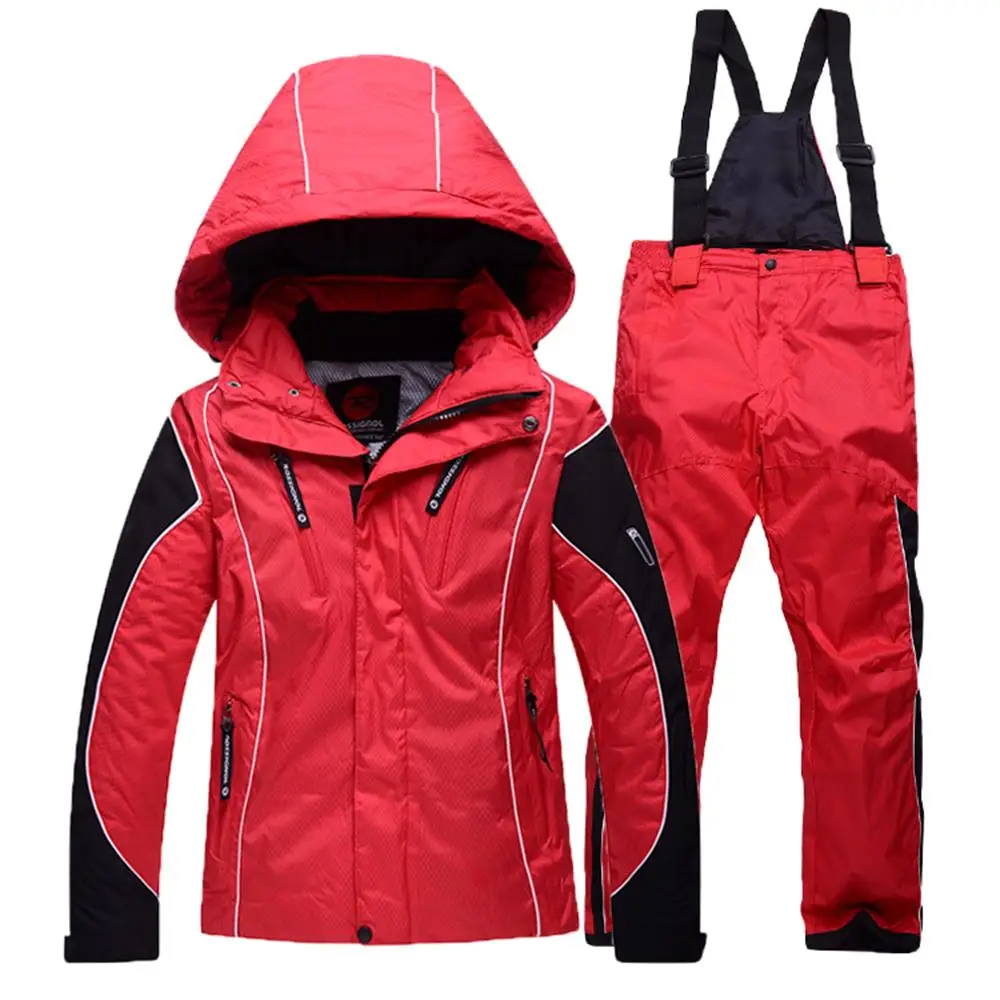 ФОТО snow kid skiing jacket + pants sets boy girl thicken waterproof snow jackets children ski suit winter child skiing clothing