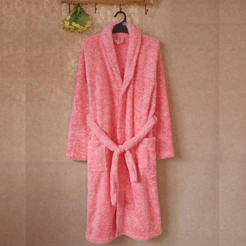Winter Lounge Bathrobe Women Thick Warm Plush Sculptured Velvet