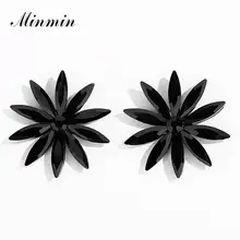 Minmin маркиза черный кристалл корейские сережки-шпильки ювелирные изделия винтажные уникальные стразы в форме цветка милые серьги для женщин EH1476