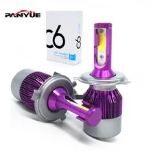 PANYUE LED Car Headlights COB H4 H7 Auto Head Lamp Lights 36W 7600LM Head Bulbs H1
