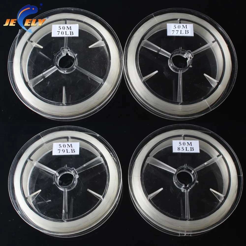 Jeely 50 м японского Фтороуглерод Материал лидер лески 70lb 75lb 77lb 79lb 80lb 85lb