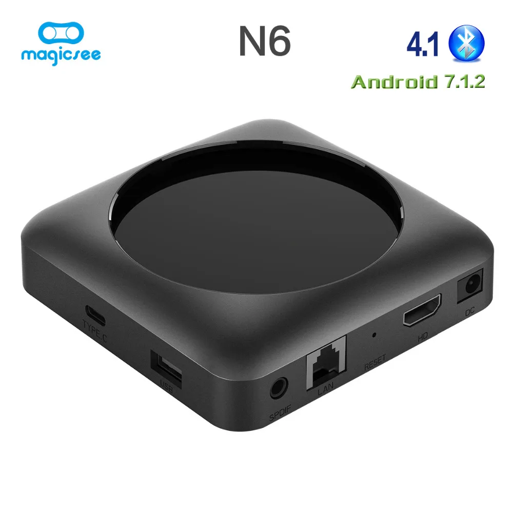  Magicsee N6 Max RK3399 Android 7.1 TV BOX 4G 32G Rom 2.4+5G Dual Wifi 1000M LAN BT 4.1 Smart Box 4K