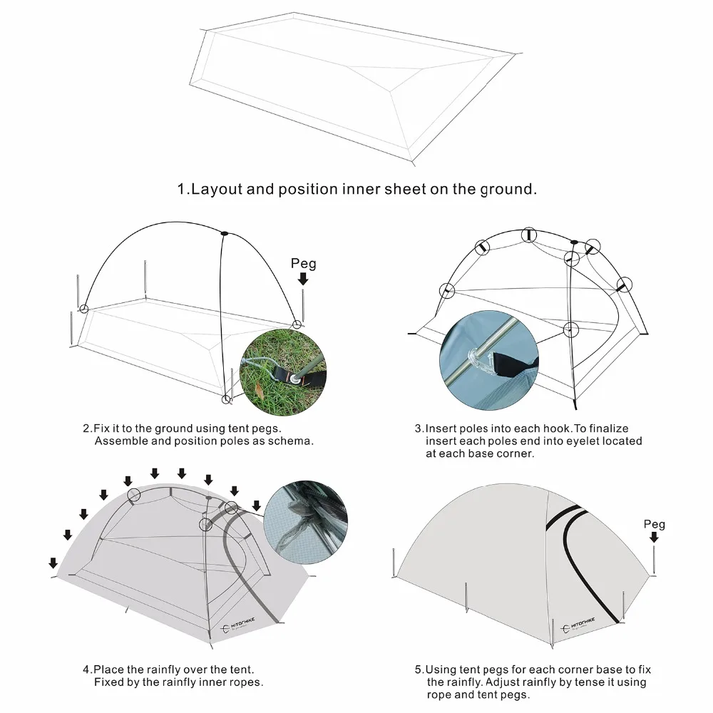 Hitorhike палатка 1500 г с силиконовым покрытием l сверхлегкий 3 сезона с защитой от ультрафиолета 1 человек походная палатка легкий тент сумка для переноски дорожная