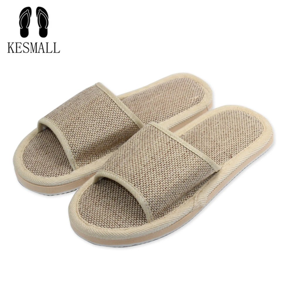 

2017 Anti-slip Summer Indoor Slippers High Quality Flax Linen Home Shoes Men Women Girls Breathable Casual Floor Slippers W301
