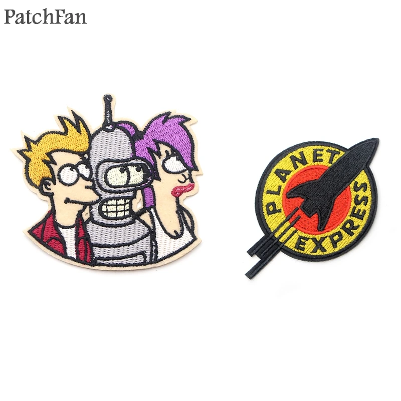 Patchfan Futurama письмо Железная на футболке одежда вышитые патчи для DIY одежды куртка сумка Джерси значки-наклейки A1206