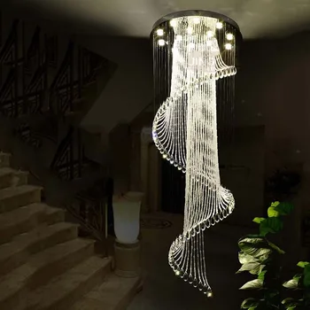 

LED Modern K9 Crystal Chandeliers lights Restaurant hotel lobby stairs Chandeliers lamps Lighting