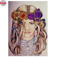 Персонаж на заказ 5D алмазная картина вышивка крестиком набор настенные украшения мозаика Алмазный цветок девушка круглая Алмазная вышивка распродажа
