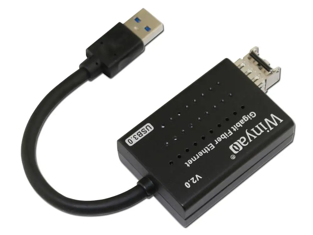 Winyao USB1000F-SX USB 3,0 гигабитный оптоволоконный Ethernet сетевой адаптер SFP NIC 1000 Мбит/с SX LC 850nm трансивер RTL8153 VLAN