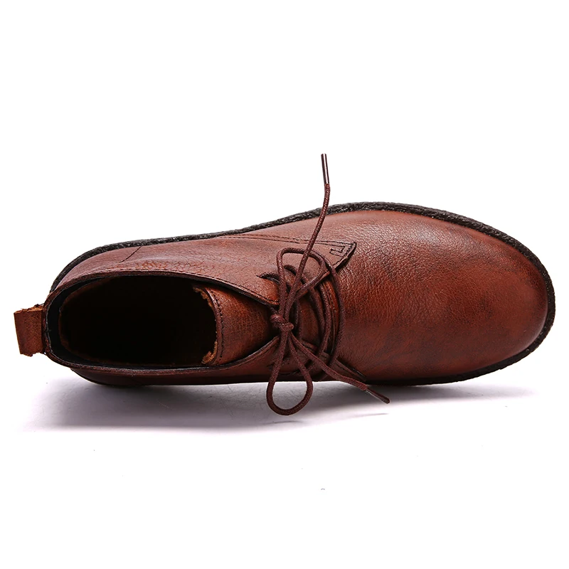 Tornozelo Moda Martin Tamanho Pele Homens Ocidental De Up brown Causal Top Black Genuíno Morno Botas 44 38 Couro Lace High Dos 4B6q6Z
