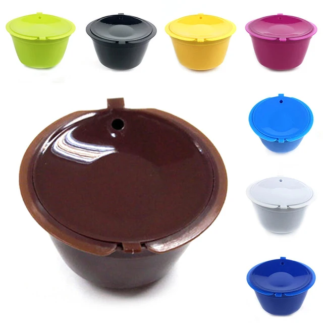 Best Price 1PC Reusable Coffee Capsules Plastic Cup Filter Refillable Coffee Home Bar Props Accessories 8 Colors
