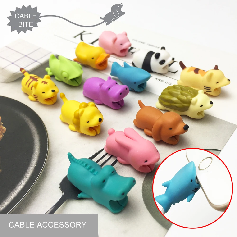 

Cartoon Animals Cord Data Protector Cable Bite for Huawei P20 Lite Cute Kawaii Cat Dog Cable Saver For iPhone 8 7 Plus XS MAX XR