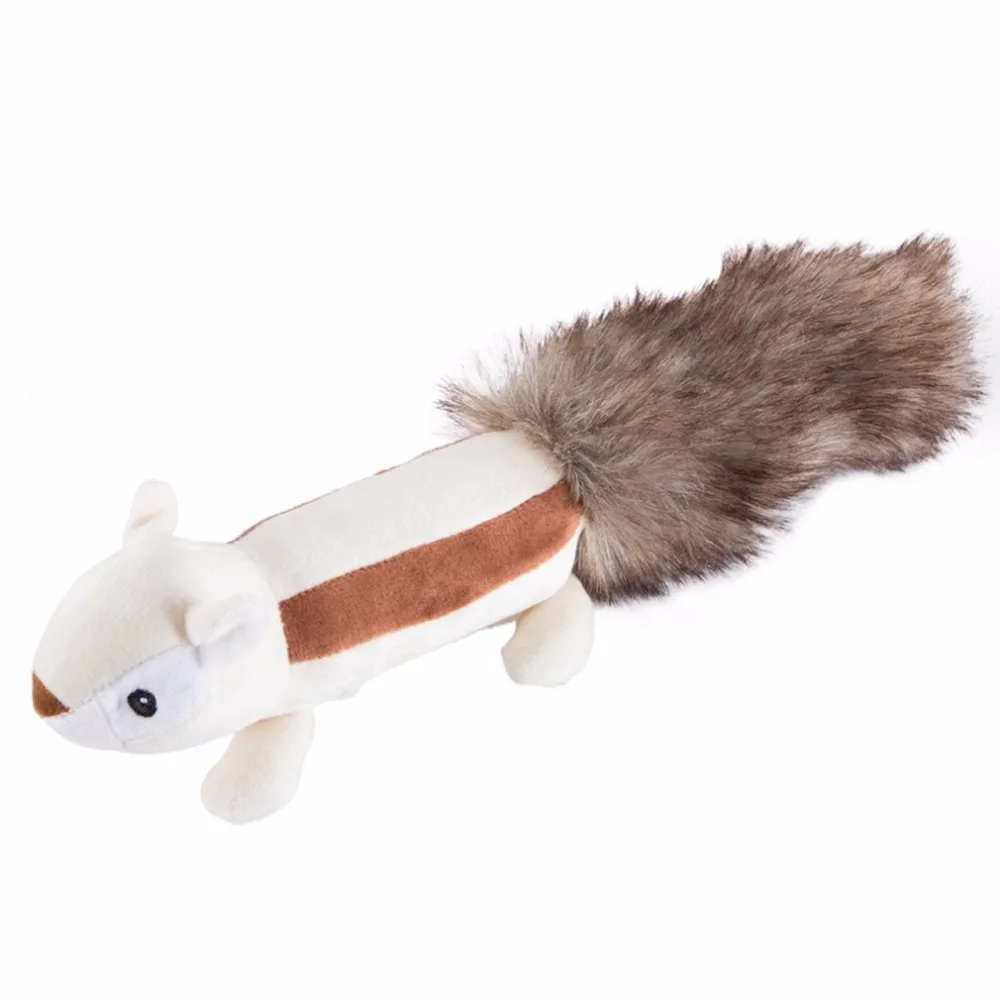 

Adorable Vocal Squirrel Plush Stuffed Pet Toy For Dog Cat Long Tail Lovable Interactive Sounding Plush Toys