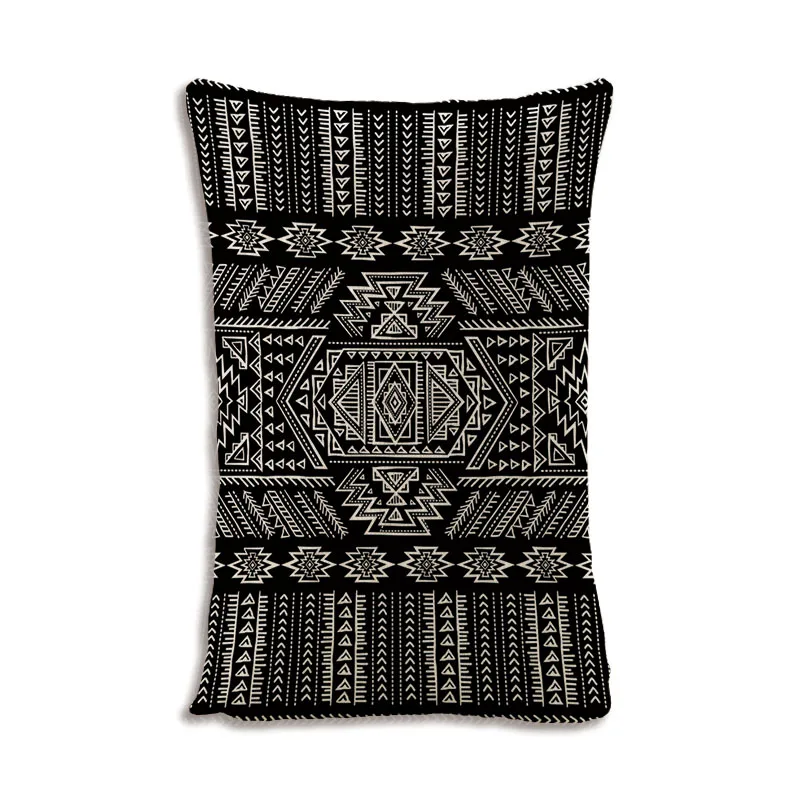

2019 Black white geometric print pillow case home decorative pillow 30x50cm cotton linen pillowcase couch cushion fashion style