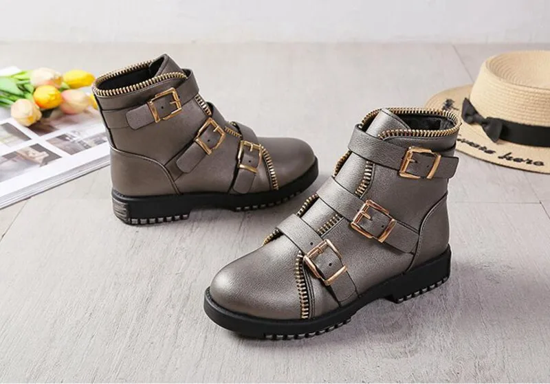COOTELILI Fashion Zipper Boots Women Shoes Woman Ankle Boots For Women 4cm Heel Winter Autumn Rubber Boots Women 35-40 (9)