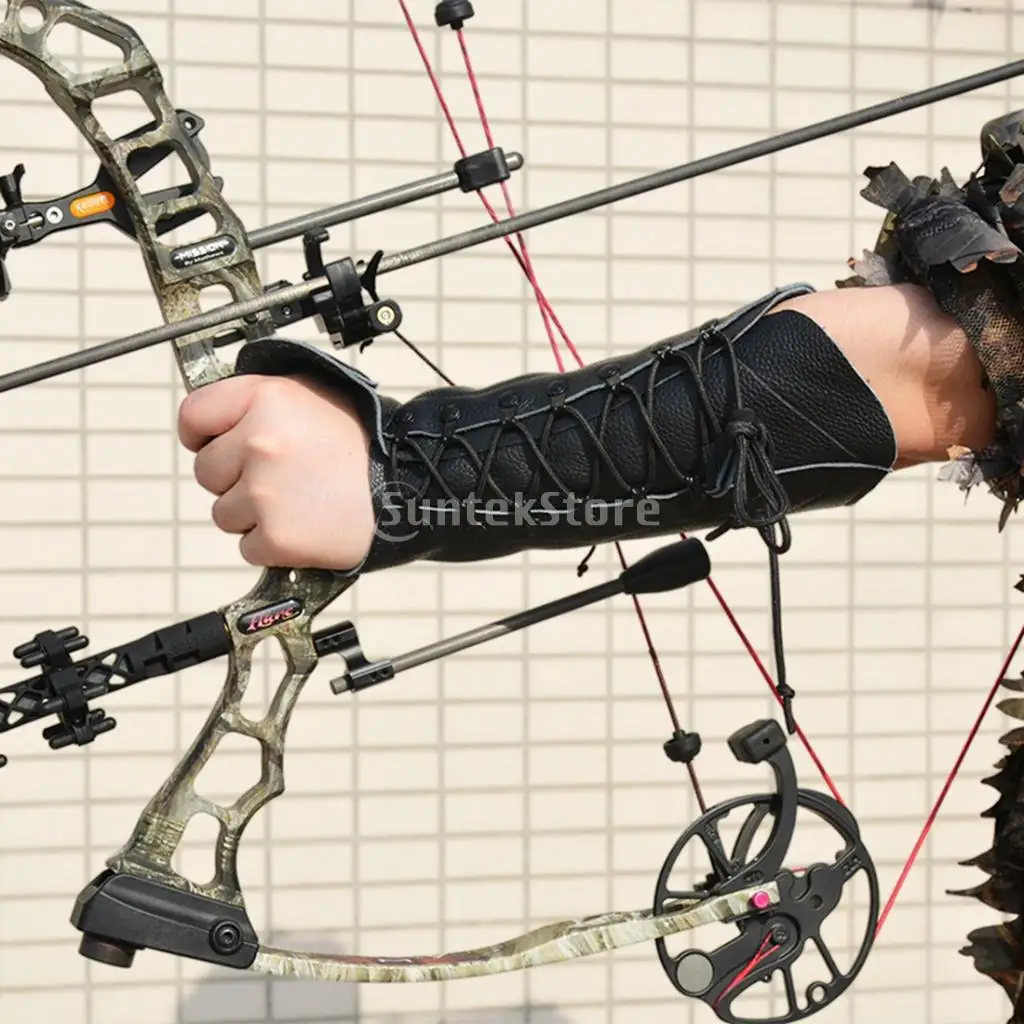 Cow Leather Adjustable Archery Arm Guard Hand Protection Gear for