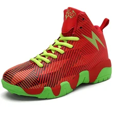 Thick Sole Non-slip Leather Kids Sneakers Footwear High Top Boys Basketball Shoes Outdoor Rubber Children Basket Ball Shoes Hot