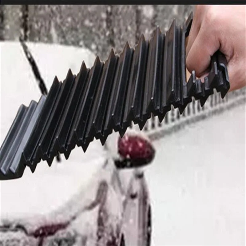 Black 32.5cm Rubber Tyre Grip Tracks Snow Mud Sand Mat Plate Escaper Traction Mats For Car Road Trouble Clearer images - 6