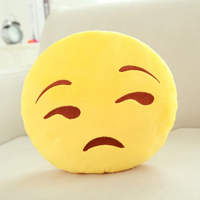 Emoji Emoticon Yellow Round Cushion Stuffed Pillow Plush Soft Toy Decor 6Inch UK 