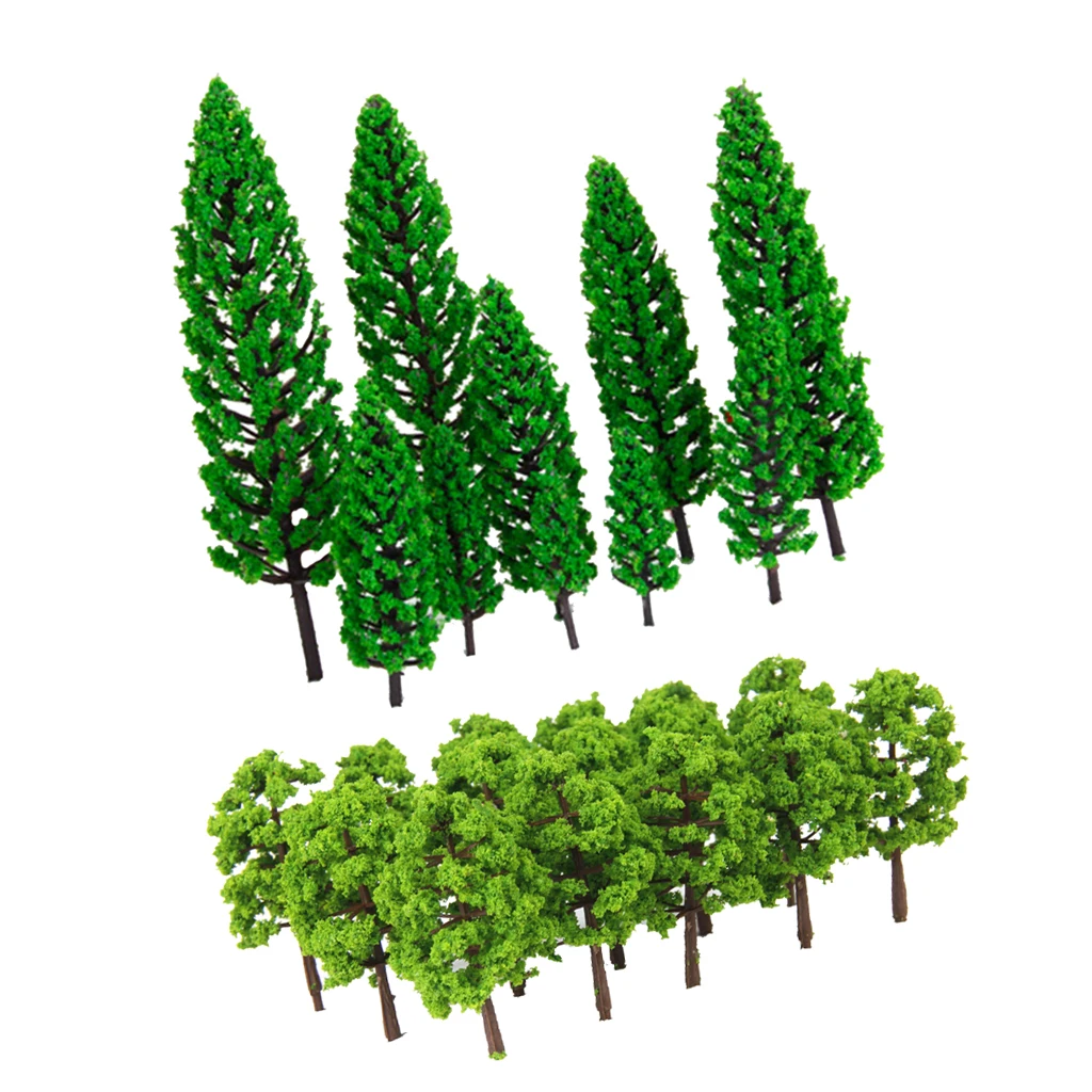 30Pcs  Green Model Trees Painted HO N Layout For Diorama Architecture
