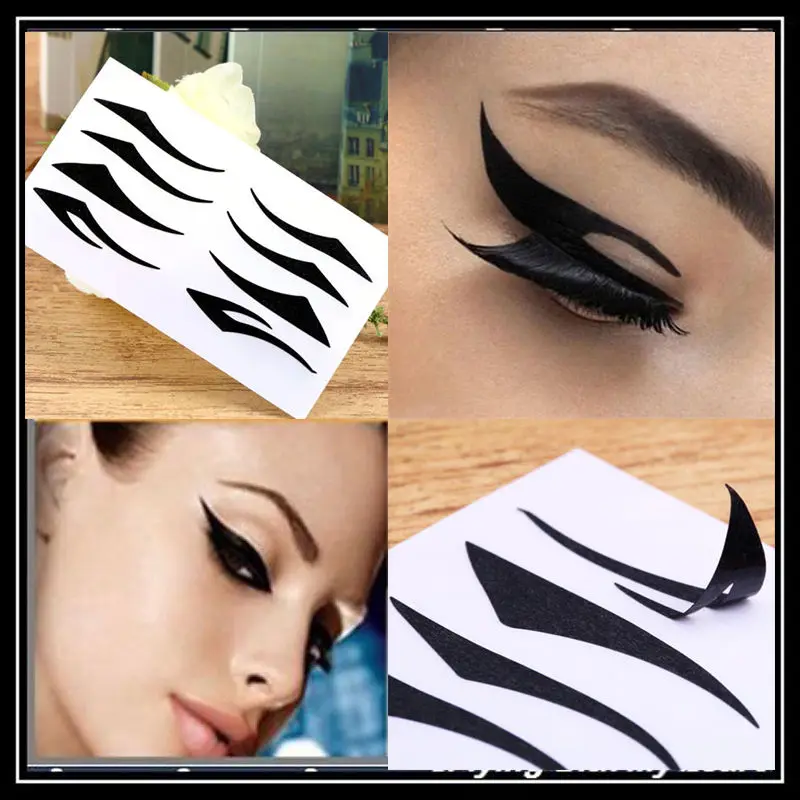 

2 Sheet 4 Styles Black Eyes Sticker Sexy Cat Style Eyeliner Temporary Instant Tattoo Transfer Eyeshadow Eyeliner Eyes Sticker