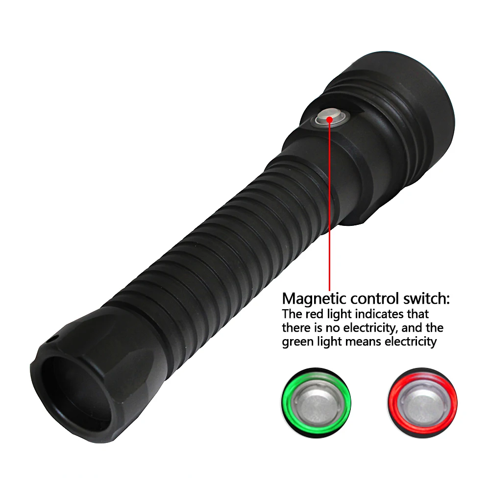 Lanterna de Mergulho Brilhante de Caça de Mergulho com Escurecimento sem Passo 26650 + Carregador Uranusfire Lâmpada Super Bateria Usb Xhp70 7 High Quality Luzes e Iluminação