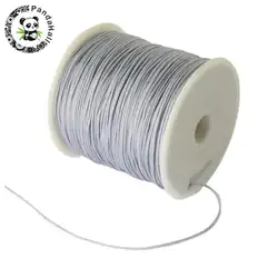 Плетеный нейлоновый шнур, имитация шелка строка Нитки, светло-серый, 0.8 мм; около 100 Двор/рулон