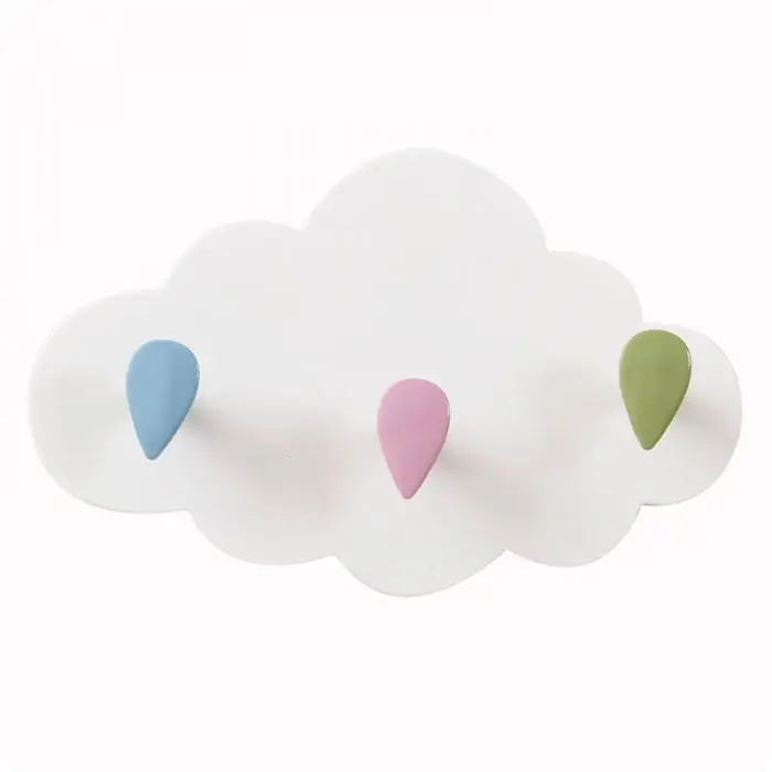 Cloud Hook 3-hooks Hanger Wall Mounted Free Nail Hanger for Kitchen Bathroom Door TN99