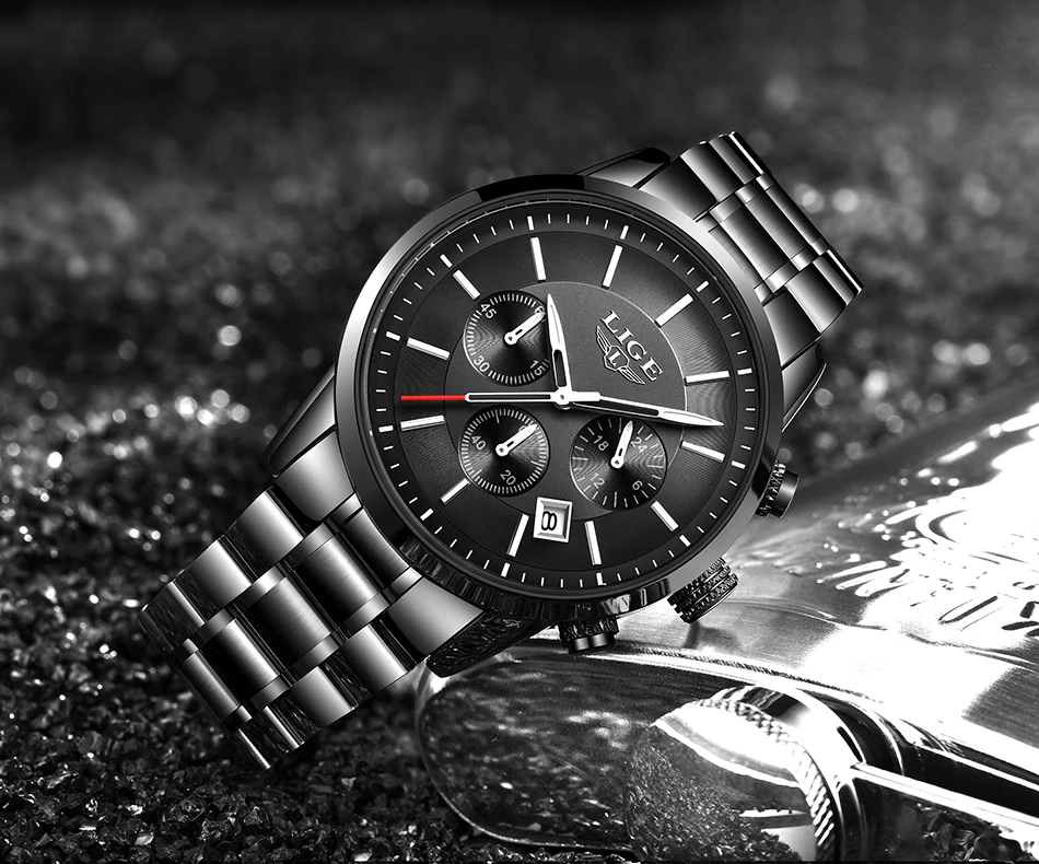 LIGE модные синие часы для мужчин s часы из нержавеющей стали водонепроницаемые лучший бренд класса люкс кварцевые часы для мужчин Relogio Masculino