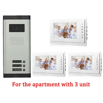 

Apartment 3 Unit Intercom Entry System Wired Video Door Phone Audio Visual