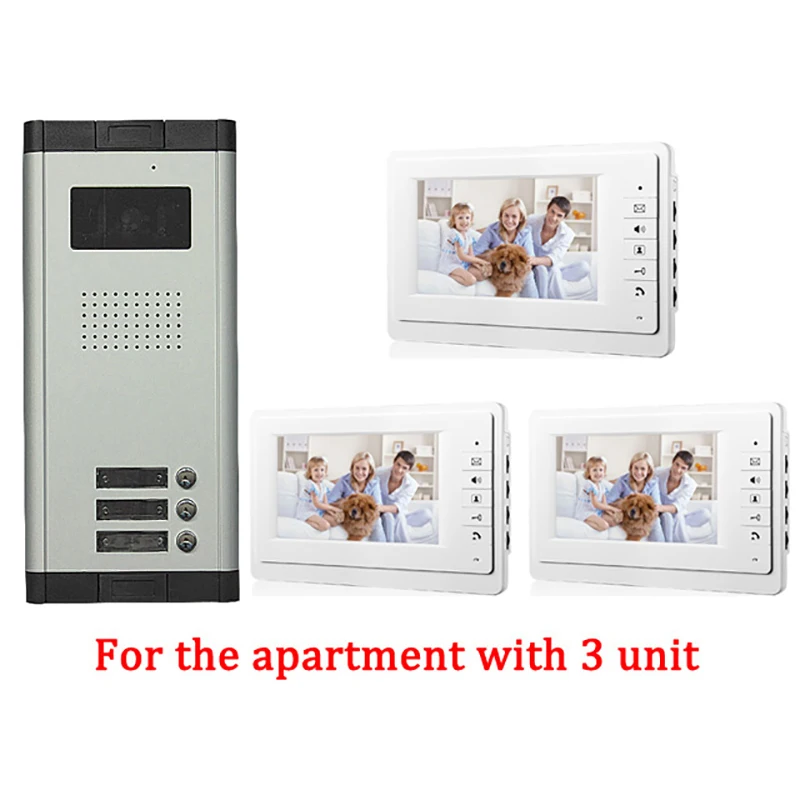 Apartment 3 Unit Intercom Entry System Wired Video Door Phone Audio Visual Apartment 3 Unit Intercom Entry System Wired Video Door Phone Audio Visual