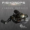 Fishdrops-carrete de pesca Baitcasting, mano izquierda derecha, cuerpo de fibra de carbono completo, doble sistema de freno, Ratio de engranaje 7,2: 1 ► Foto 1/6