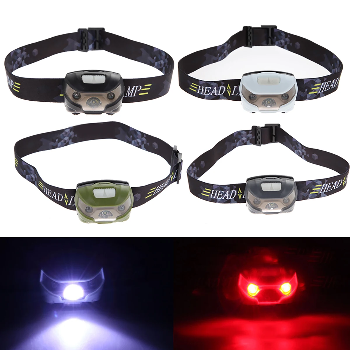Motion Sensor Rechargeable LED Mini Headlamp USB Headlight Head Torch 5 Modes