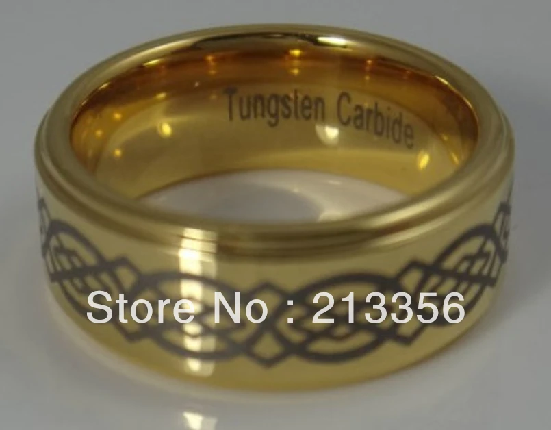 

Free Shipping !Cheap Price Promotion Sales!USA Hot Selling Classic New Golden Tungsten Carbide Wedding Ring Band Mens Jewelry