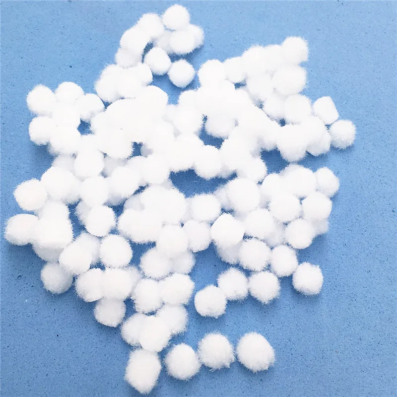 

200pcs white color DIY Crafts 7MM Round Shaped Pompom Plush Ball Soft Fluffy Pom Pom for Wedding Decoration 009