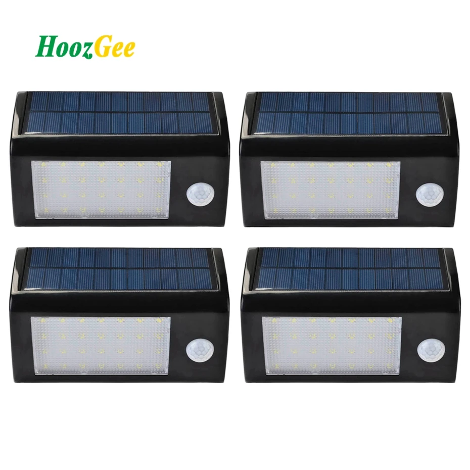 

HoozGee Solar Light Outdoor Garden 28 LED PIR Sensor Wall Lights Walkway Lighting Security Street Lamp with Wide Lighting Area