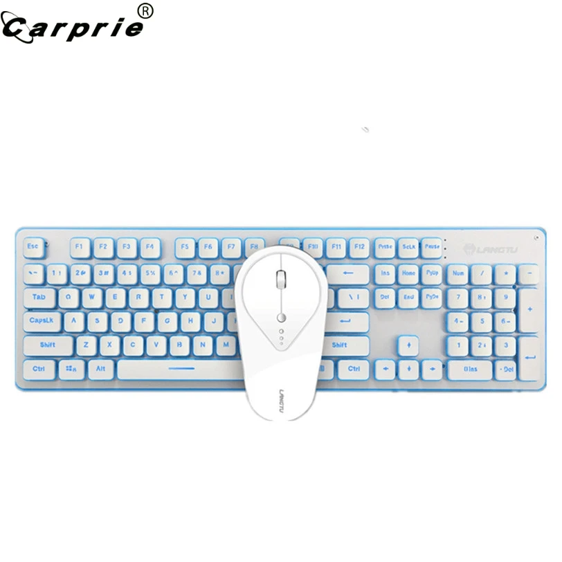 CARPRIE 2 4G беспроводной перезаряжаемый светодиодный клавиатура с подсветкой