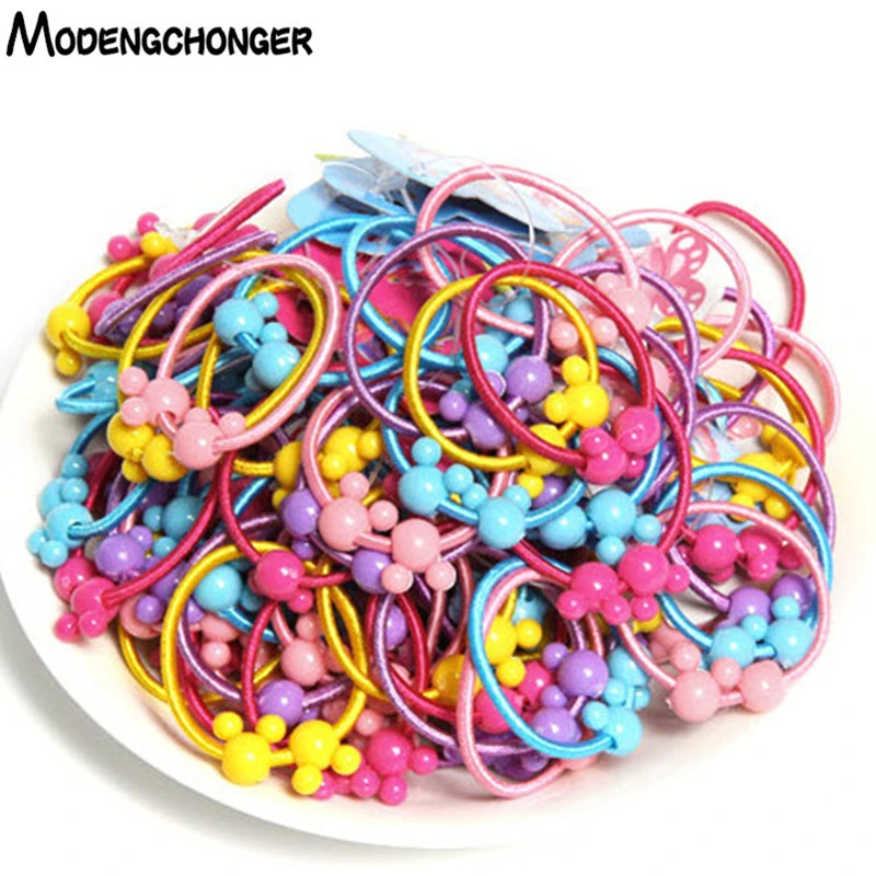 50PCS/Lot 3.0CM Lovely Stars Children Hair Ties Cute Rubber Bands Ponytail Elastic Hair Band Hair Rope Cartoon Hair Accessories summer baby baseball hats lovely cartoon the outer space bear pattern sun hat for kids boys girls thin quick drying children pea