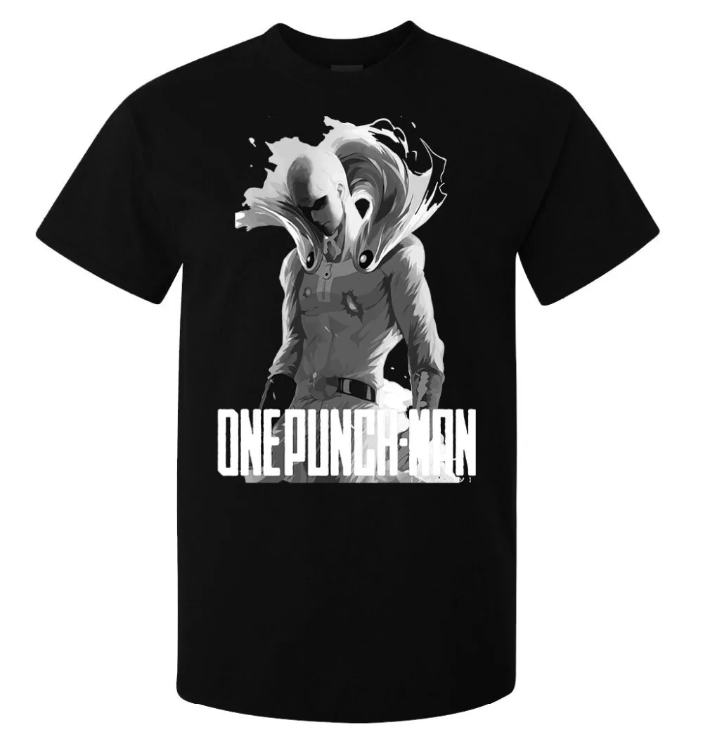 One Punch Man Saitama Аниме Манга Стильная накидка Comic Dope Мужская футболка черный 100% хлопок