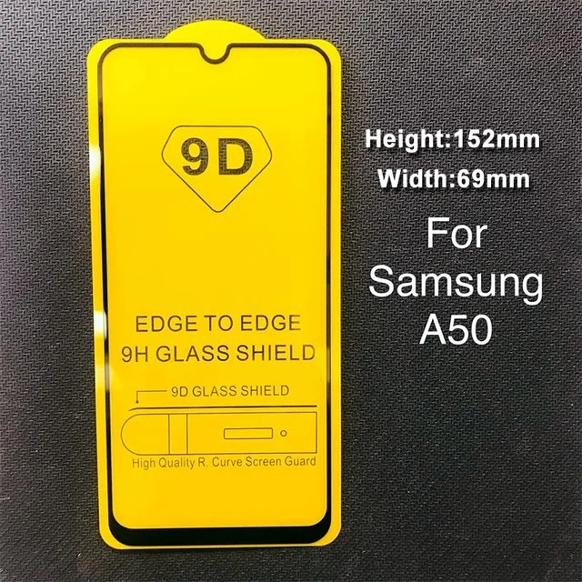 25 PCS 9D Full Cover Curved Tempered Glass on For Samsung Galaxy A50 A20 A10 M10 M20 M30 A70 A40 A30 A20E - Цвет: A50