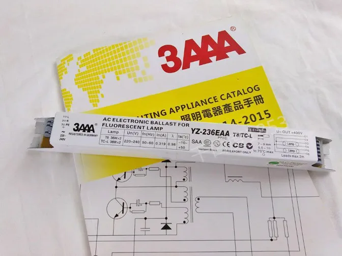 Электронный балласт 3AAA T8 2x36 Вт 220 240 В 2x40 неоновая лампа L290D/флуоресцентная лампа|t8