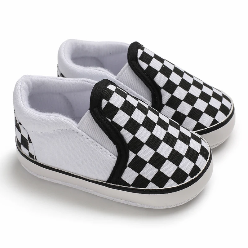 

Baby Soft Sole Crib Shoes Infant Baby Boy Girl Shoes Toddler Kids Canvas Sneaker Plaid Anti-Slip Shoes for 0-18 Months Baby 2B09